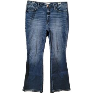 Lovervet by Vervet Wide Leg Jeans 20Wx33 High Rise Tummy Control Dark Wash